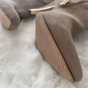 Over the knee suede boots